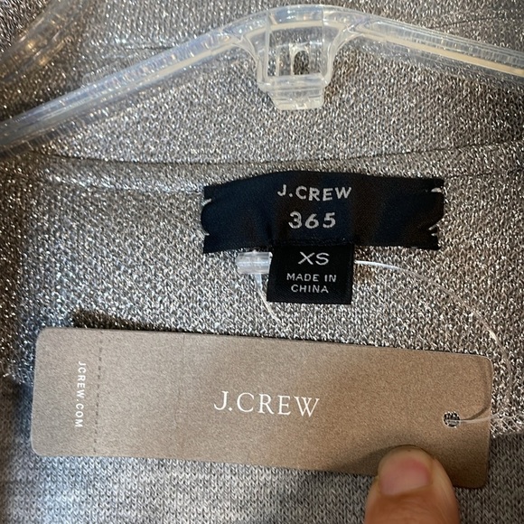 NWT. J. Crew 365 XS Glitter Merino Wool Blend Open Front Jacket Machine Washable - Picture 2 of 10